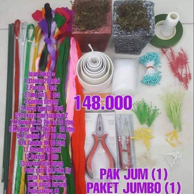 Jual Paket belajar kreasi bunga stocking Indonesia|Shopee Indonesia