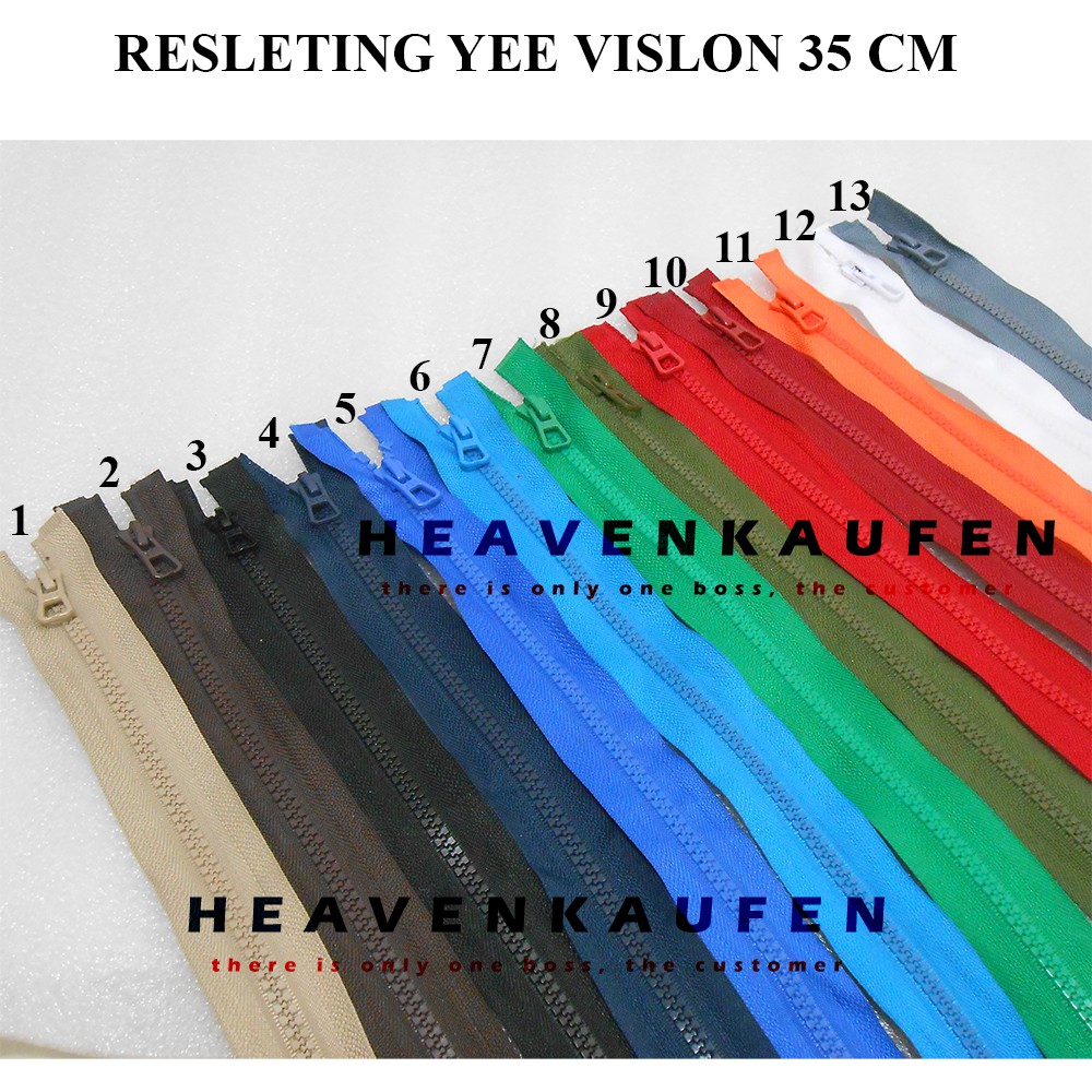 Resleting Zipper YEE Vislon 35 cm / 14 Inch Murah Warna Warni