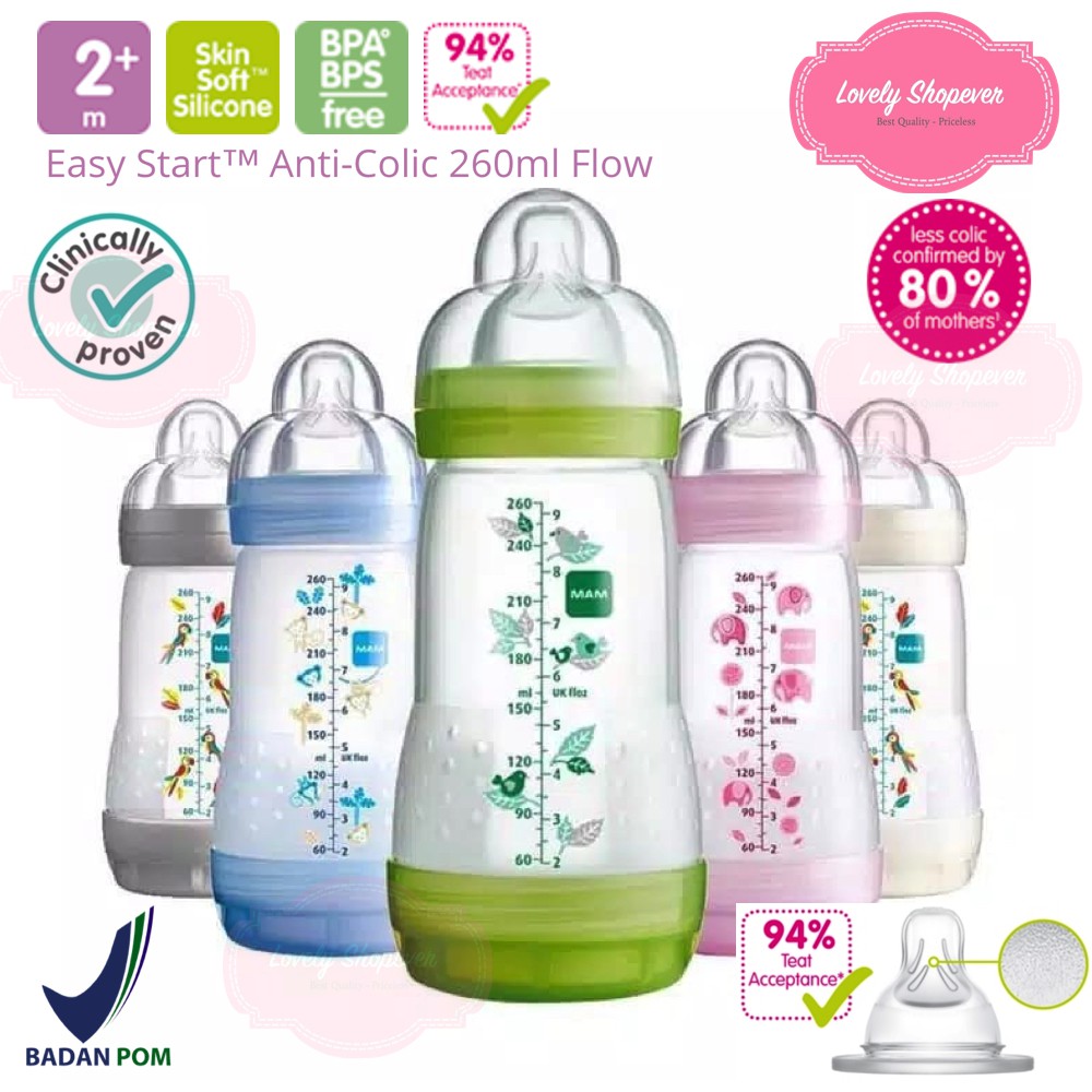 Botol MAM Botol Anti Colic Bottle 260 ml Botol Susu Wide Neck Anti Sedak / Anti Kolik 260ml