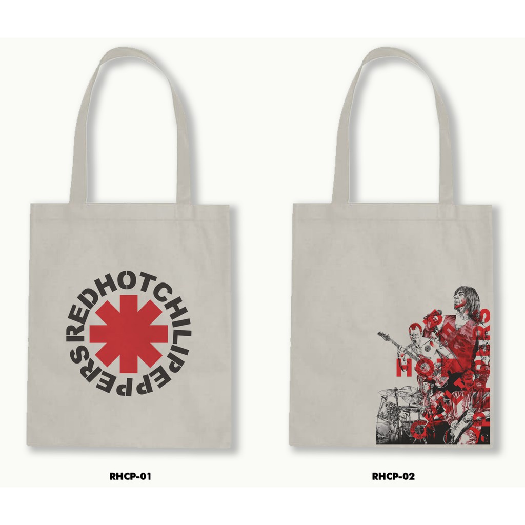 Tas Tote Bag Resleting Kanvas/Blacu  - Rhcp/Red Hot Chili Peppers