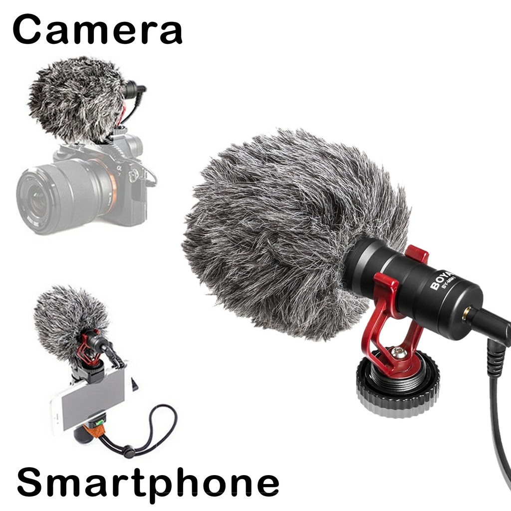 Microphone Boya Shotgun BY-MM1 Mic Boya Clip on Dual Head BY-M1DM