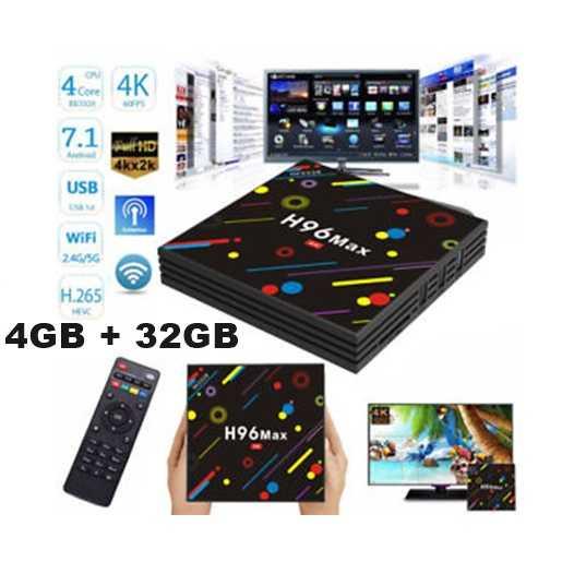 Android Tv Box H96 Max 4GB RAM - 32GB ROM 4K CPU RK 3328 OS 7.1 Kualitas Terbaik