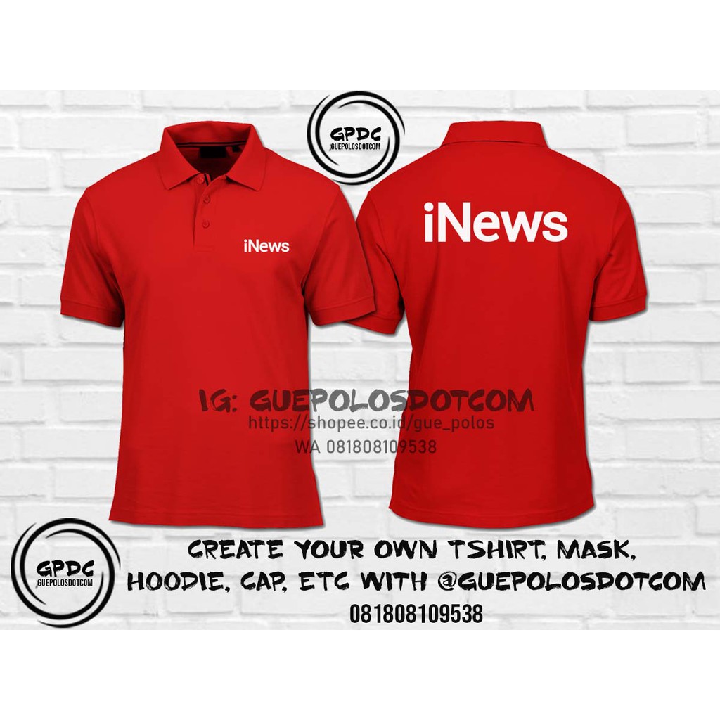 Poloshirt iNews - Kaos Polo iNews - KaosNews - Polo Stasiun TV - Custom Polo - Kaos kerah iNews