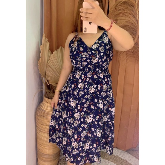 Dress mosa motif bunga( geser pilihan warna)