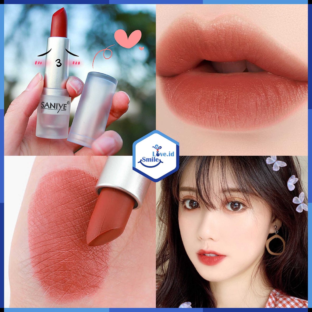 SANIYE Velvet Matte Lipstick Ice Cube Es Batu Transparan Fashion Makeup Bibir Tahan Lama S10