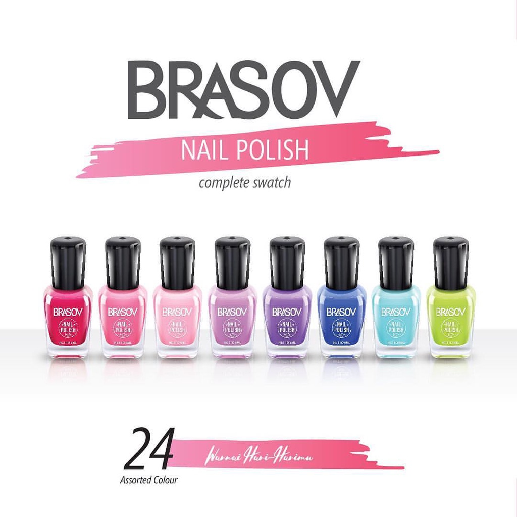 BRASOV Cat Kuku Aneka Warna Set 24 PCS