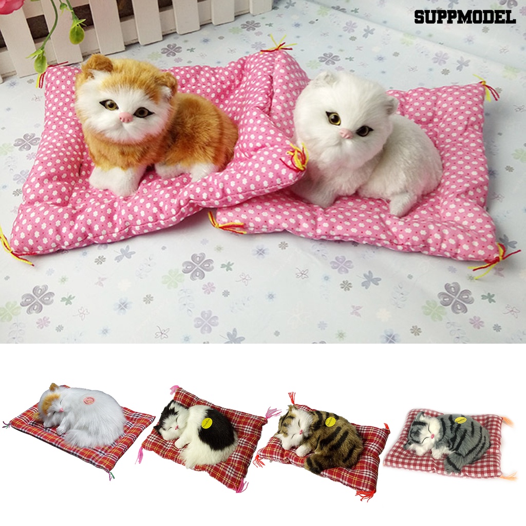 Simulasi Kucing Mini Bahan Kain Plush Breathable Untuk Hadiah Ulang Tahun Anak