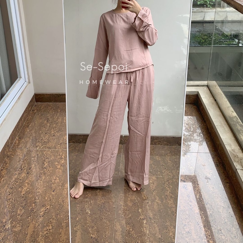 Long Sleeves Stormi Set - Set kulot - Set Lengan Panjang - Baju tidur - Baju Muslim - Baju Adem Tangan Panjang