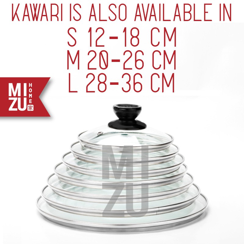 MIZU KAWARI S 12-18CM Pan Replacement Tempered Glass Lid Tutup Panci Kaca Pengganti-4