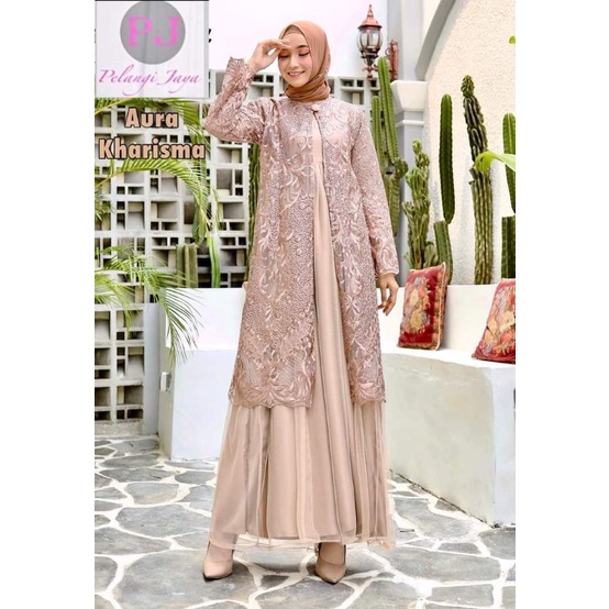 Terbaru , Gamis Aura kharisma Gamis Tille Mix Satin Velvet Original Pelangi Jaya , Gamis Pesta.