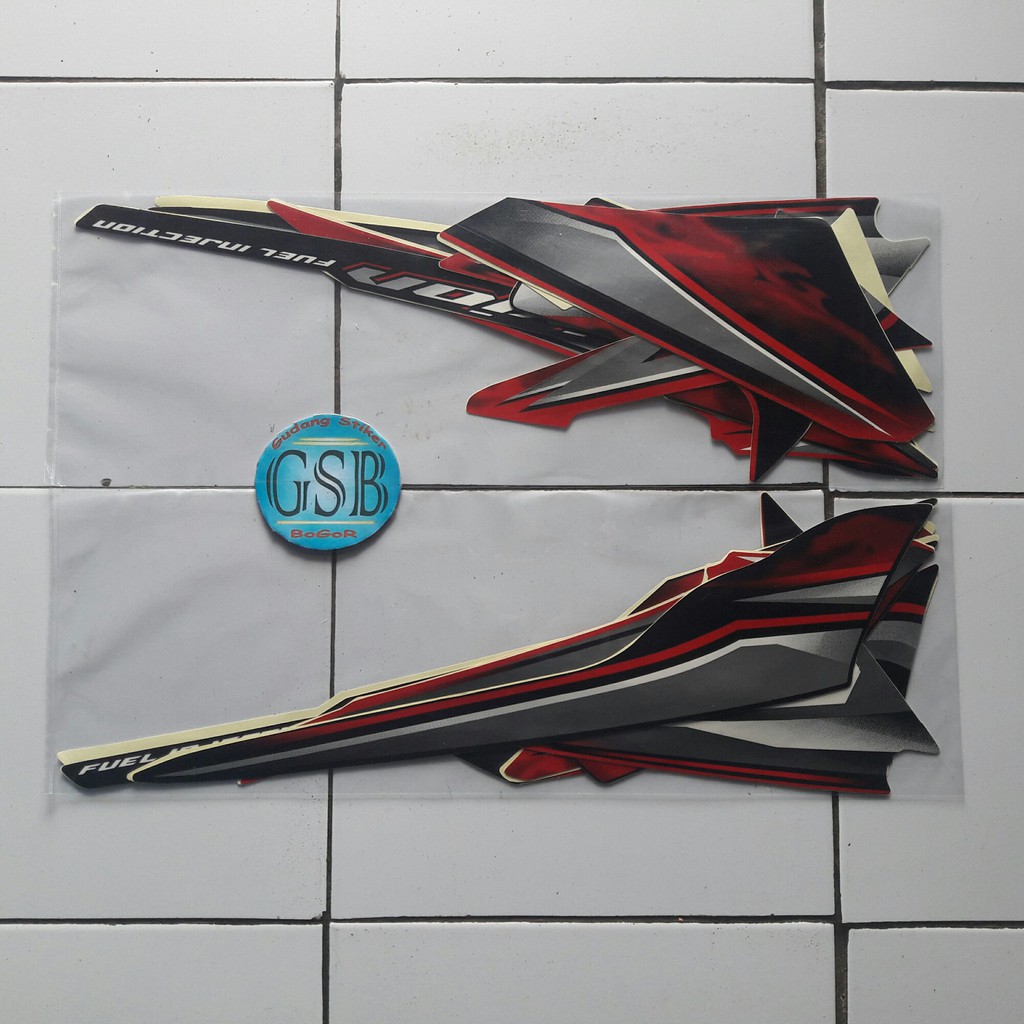 Sticker Motor Yamaha Vixion 2012 Merah Shopee Indonesia