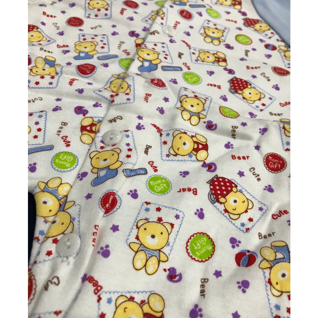 Babysmart - Baju Bayi model Jumper/Jumsuit/Sleepsuit motif BEAR MOM'S GIFT usia 0 - 6 bulan SNI 100% katun