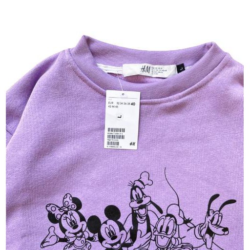 Jaket Sweater Crewneck H AND M MICKEY MOUSE – Lilac  Edition Fashion Trendy Casual Pria Good Brand Q