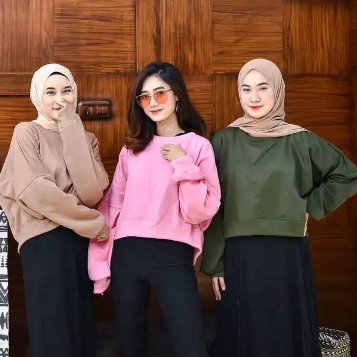 Public - Oversize Crop Sweater - Sweater Wanita Kekinian
