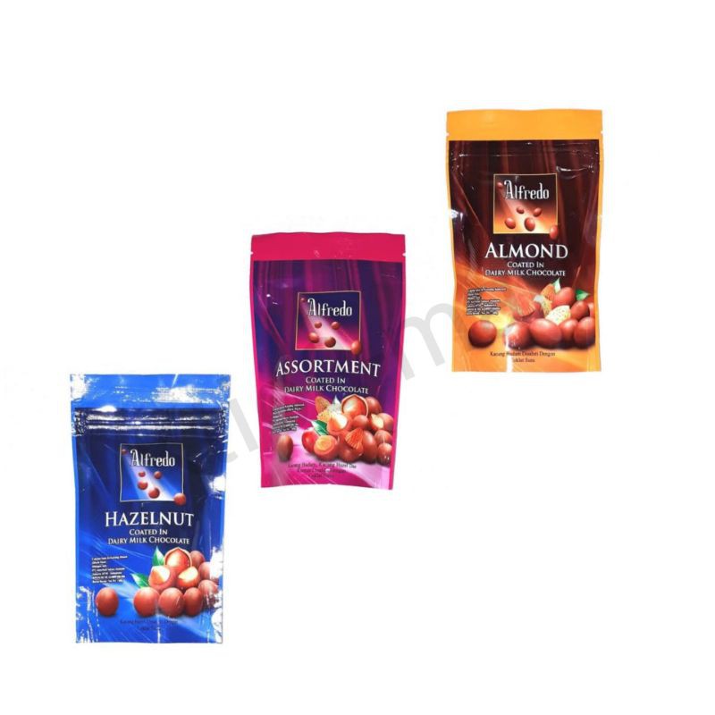 

Alfredo Doyle Pack HAZELNUT/ ALMOND/ ASSORTMENT 100gr/ coklat Import