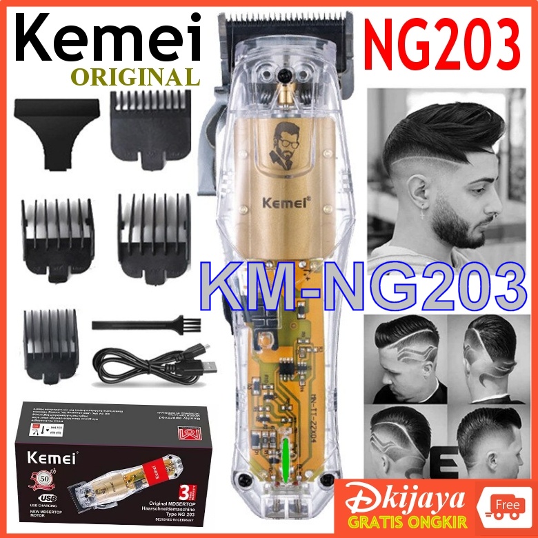 KEMEI 203 ORIGINAL Alat Mesin Cukur Rambut CAS LCD DIGITAL KM 203 NG203 KM-NG203 KM203