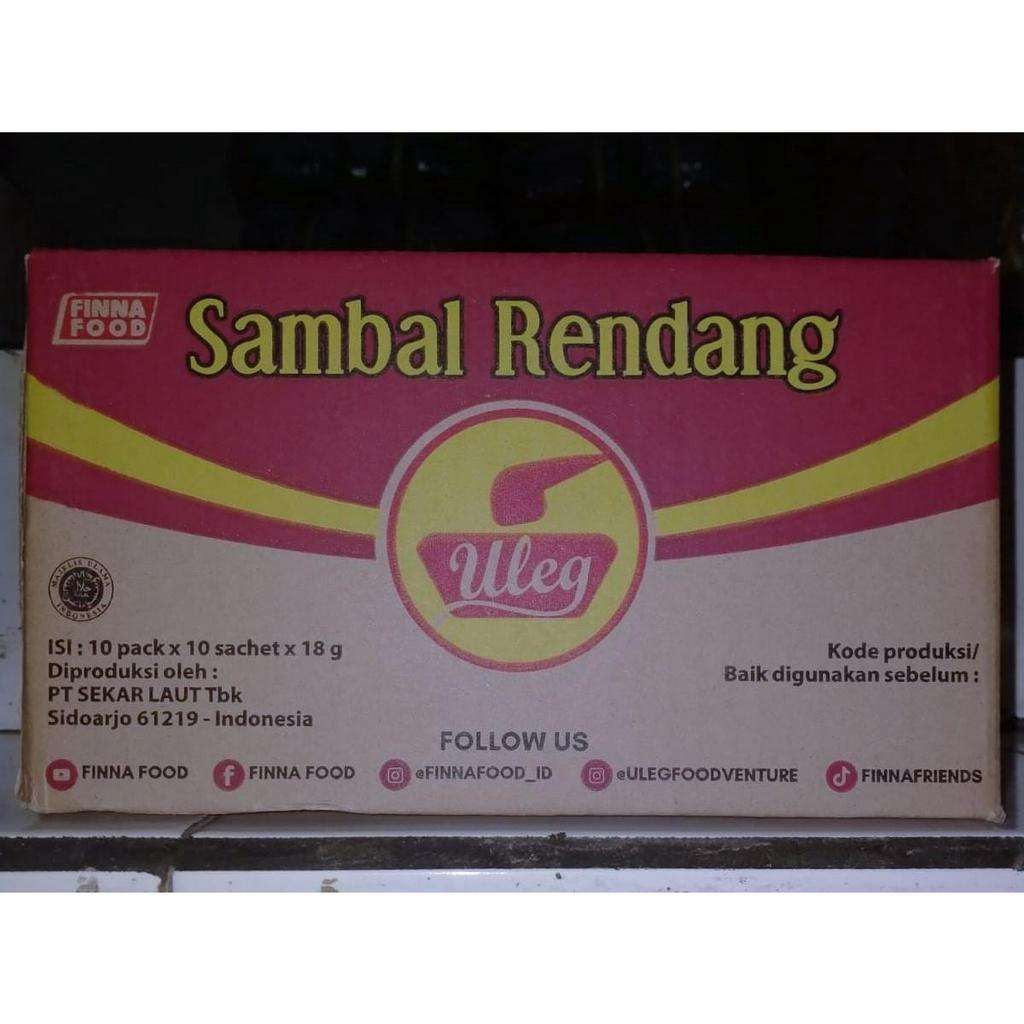 [Dus] Finna Sambal Uleg Sambal Instant Terasi,Geprek,Rendang,Sambal Pedas, Sambal Ijo Isi 10 Pack x 10 Pcs x 18 gr - uleg*