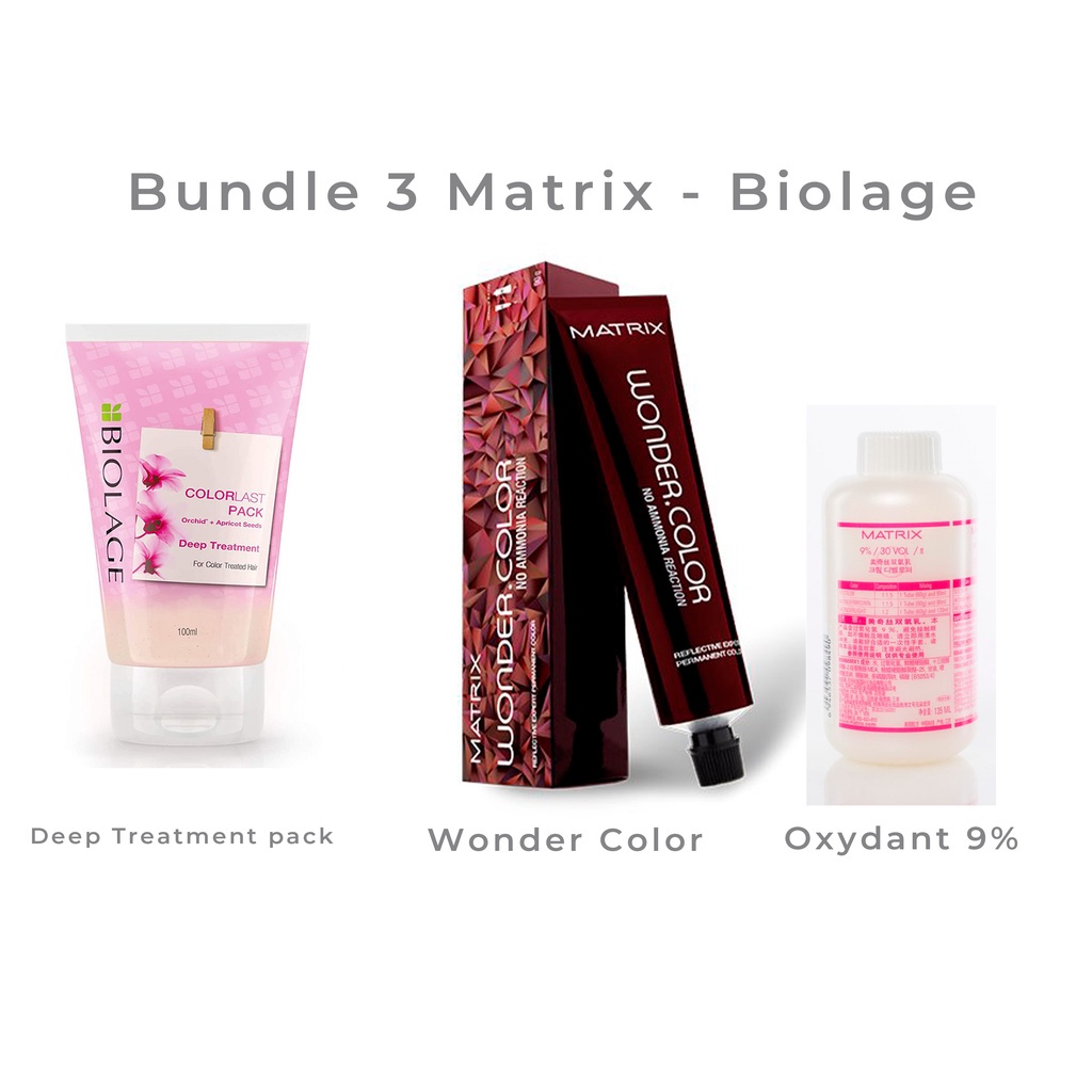 Matrix - Biolage Bundle 3 :  Wondercolor 100ml + Oxydant + Deep Treatment Pack Color