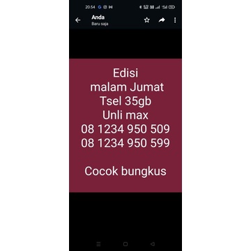 perdana Telkomsel 35gb unlimited max nomer cantik