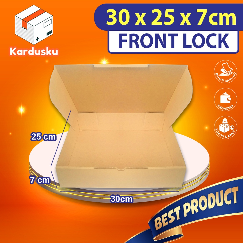 

Kardus Dus uk 30x25x7 cm (ECER) Die Cut Box Kotak Packing Aksesoris Baju Makanan Pizza Hijab Kue