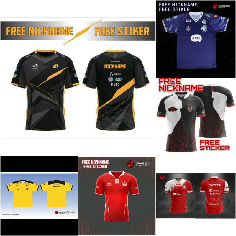 JERSEY ANAK RRQ , EVOS , ONIC , BIGETRON