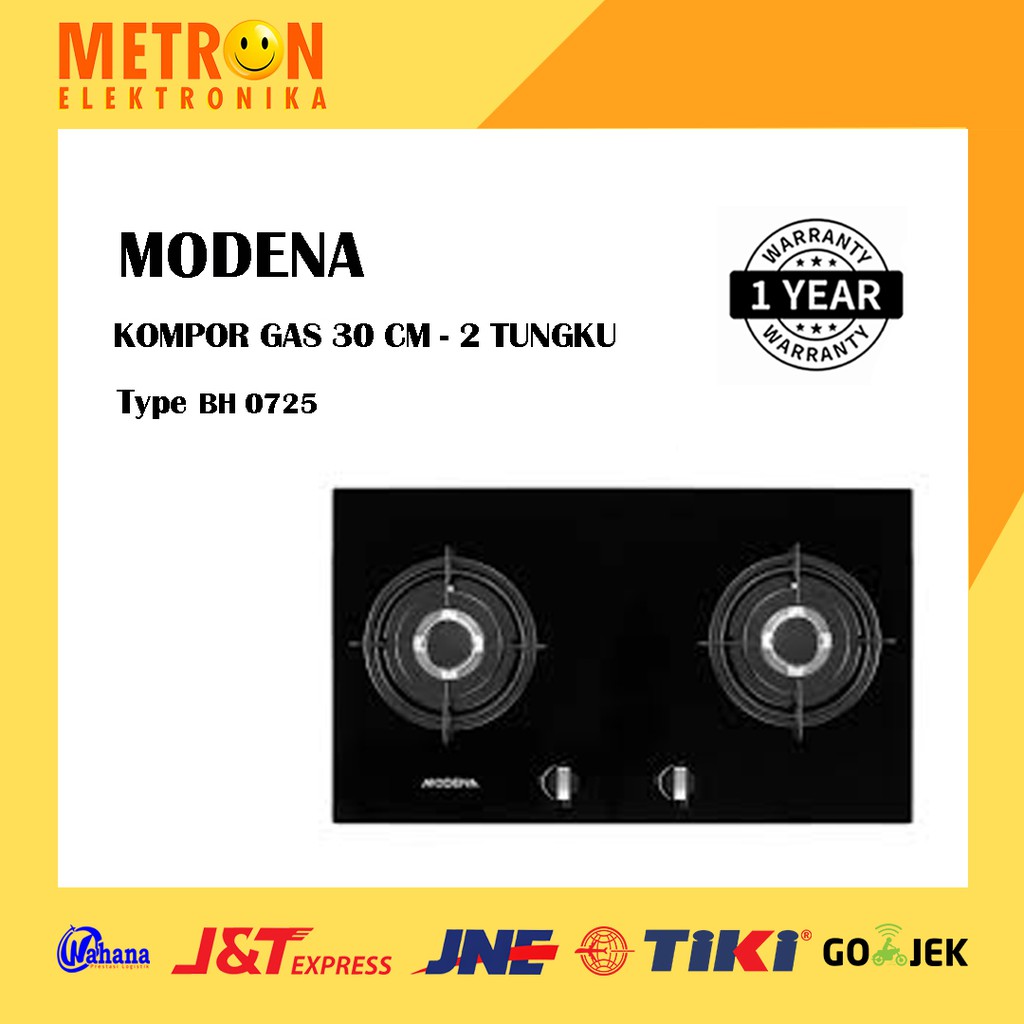 MODENA BH 0725 KOMPOR GAS TANAM LISCIO 2 TUNGKU 72cm / BH0725