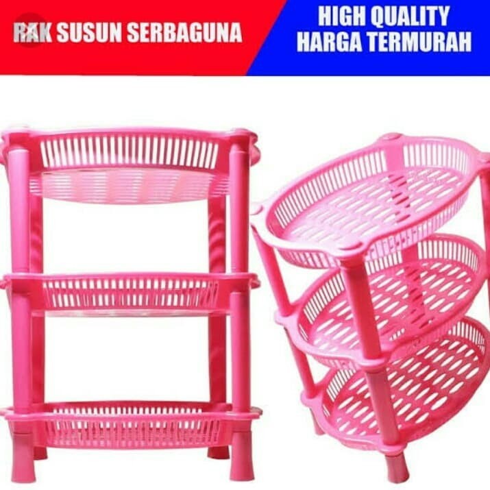 Rak Oval Plastik Tiga Susun Rak Serbaguna Rak ATK/HARGA PAS