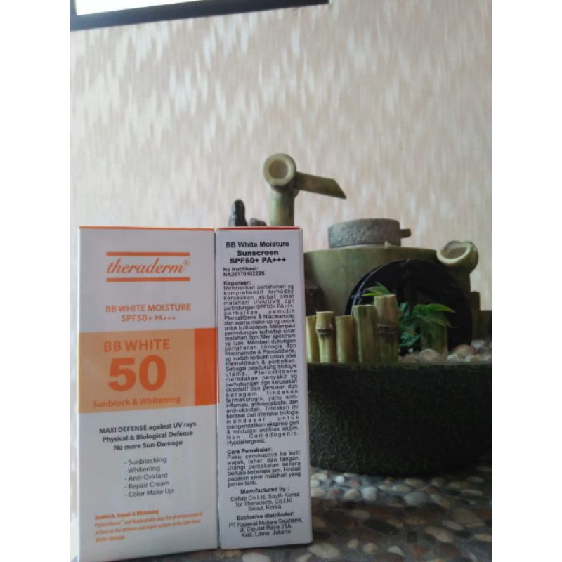 Sunscreen Sunblok BB Cream Korea Theraderm SPF 50 PA +++ Moist White