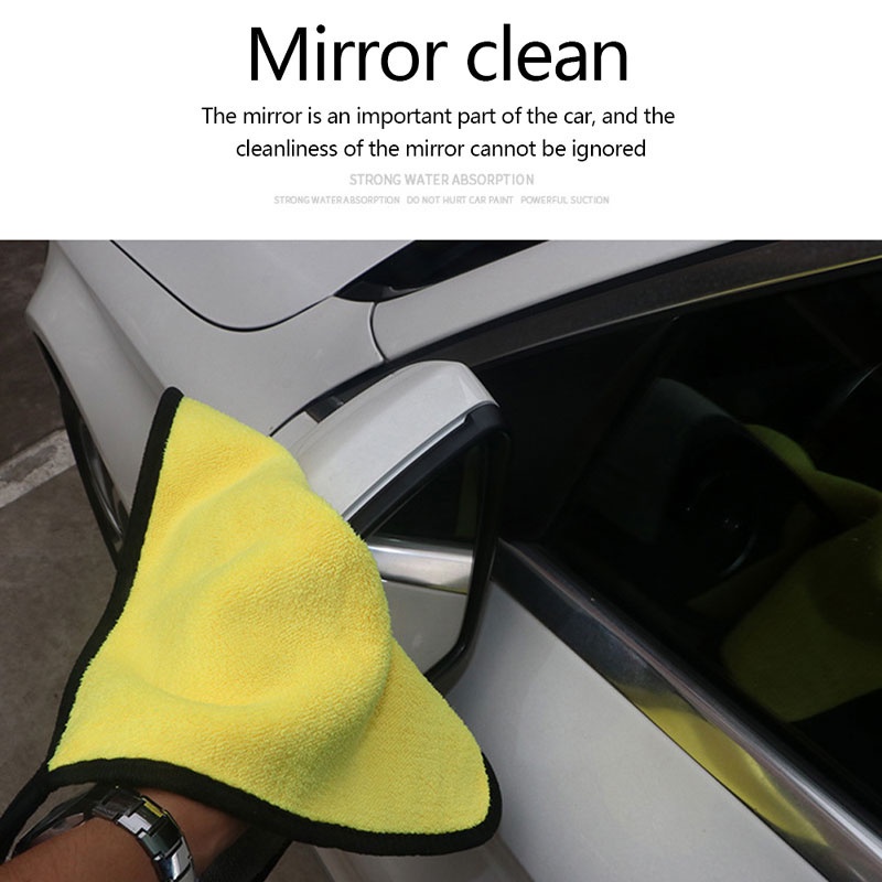 2pcs Kain Lap Mobil Microfiber Car Wipe cloth Universal Serba Guna Tebal Lap Motor Warna Kuning 30X30cm