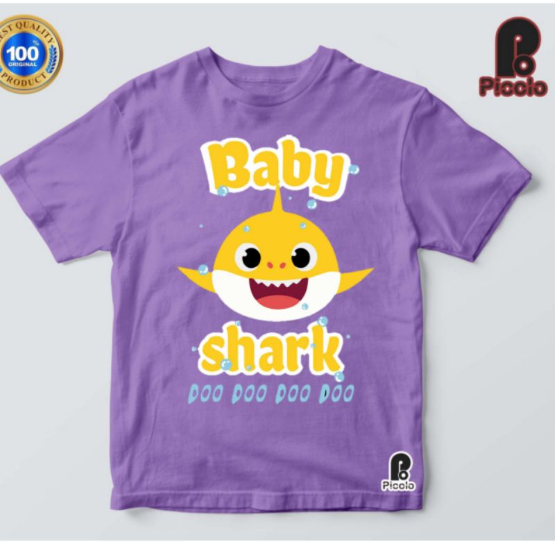 kaos anak motif anime lucu baby shark02 BISA pake nama anak cewe/laki-laki