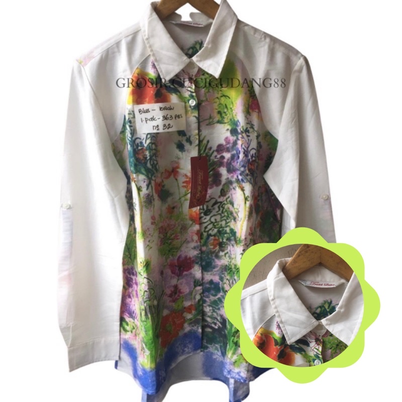 Kemeja Wanita Lengan Panjang Casual/Kerja / KEMEJA WANITA TRISET / SIZE S /Putih