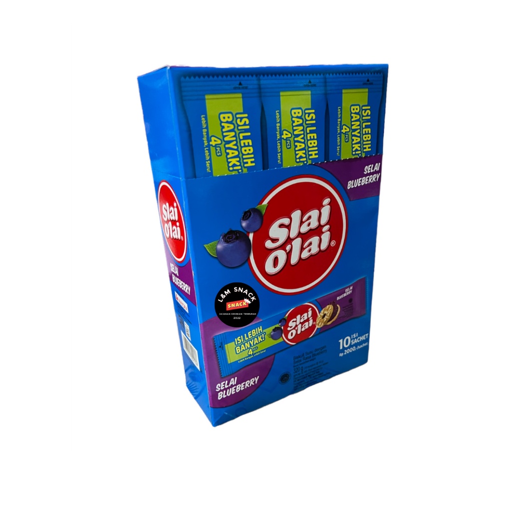 Slai Olai Biskuit Box/Roll Rasa Stroberi/Blueberry/Nanas 1 Box Isi 10 pcs @32gr