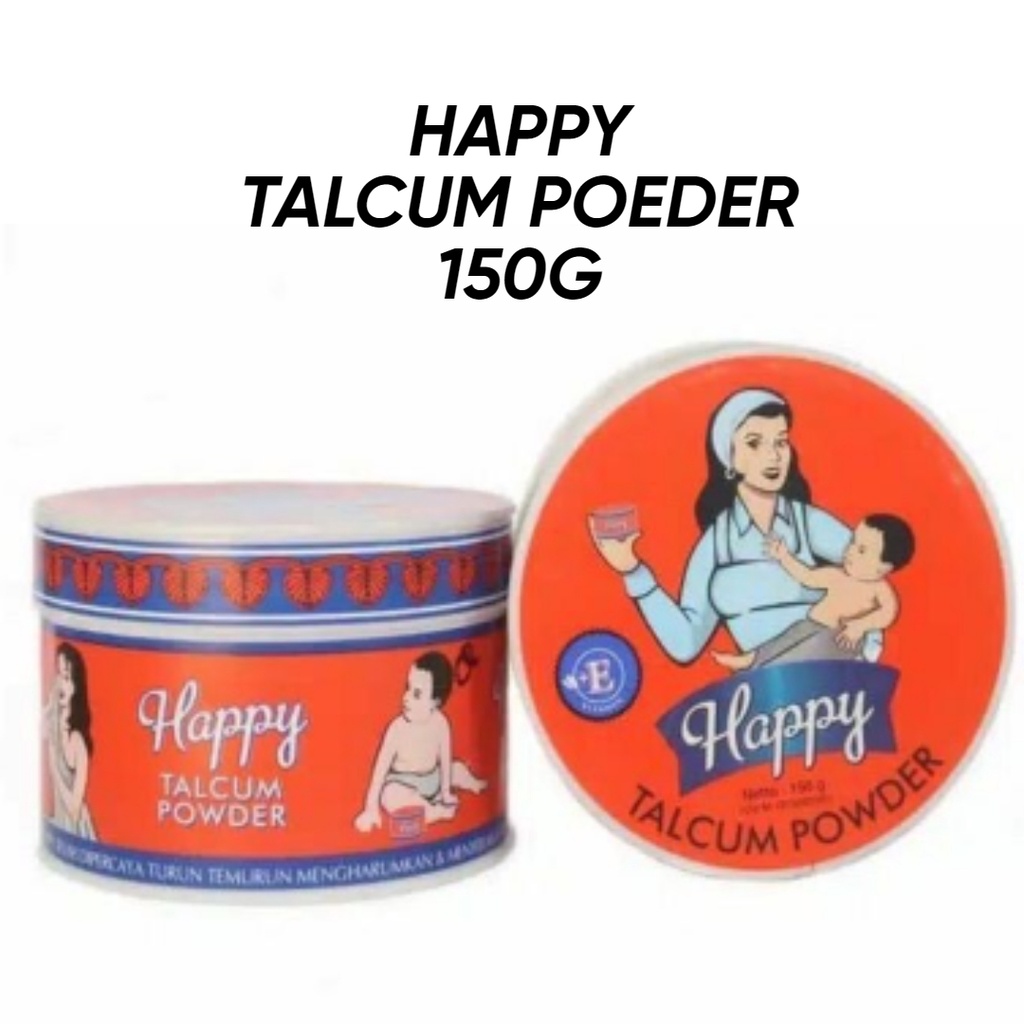 Bedak Happy Talcum Powder 150gr#Bedak Bayi Ibu#Happy Bedak Bayi Ibu
