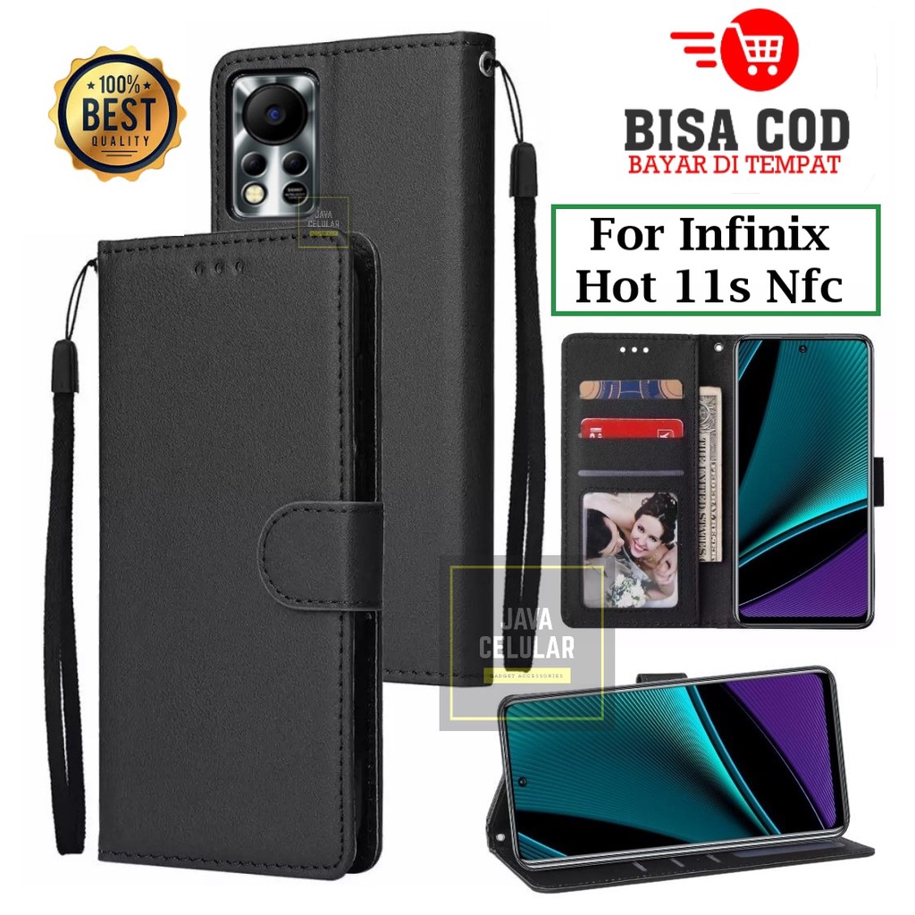 Infinix Hot 11s Nfc Wallet Case Kulit - Casing Dompet Case Wallet Leather Flip Case Infinix Hote 11s