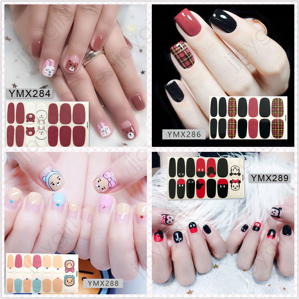 &lt;Jjoygirl&gt;YMX Nail Sticker Motif / Sticker Kuku / Stiker Kuku / Nail Stiker Glitter / Stripes Design