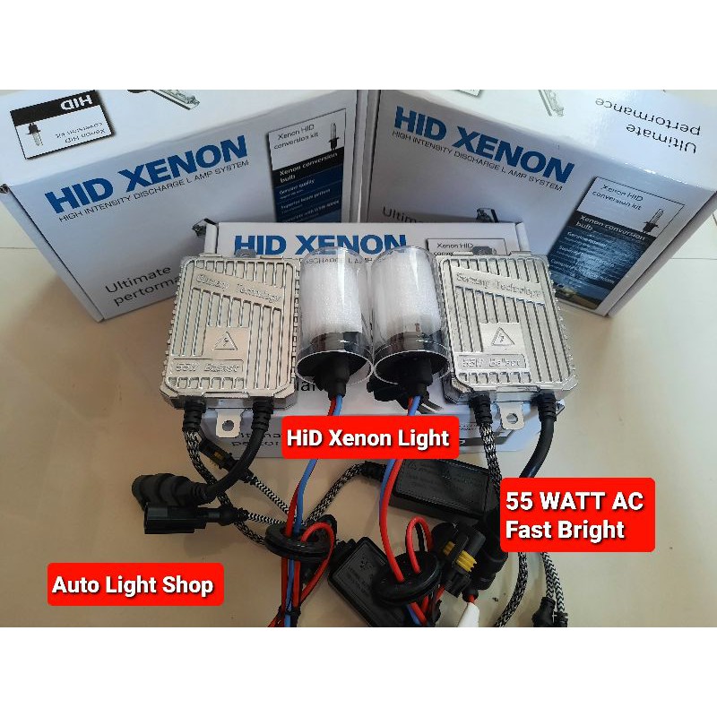 HiD H1 . HB4 . HB3 . H7 .  9006 . HiR2 . D2S . D2R . D2H . 55watt . AC . Fast Bright . Garansi
