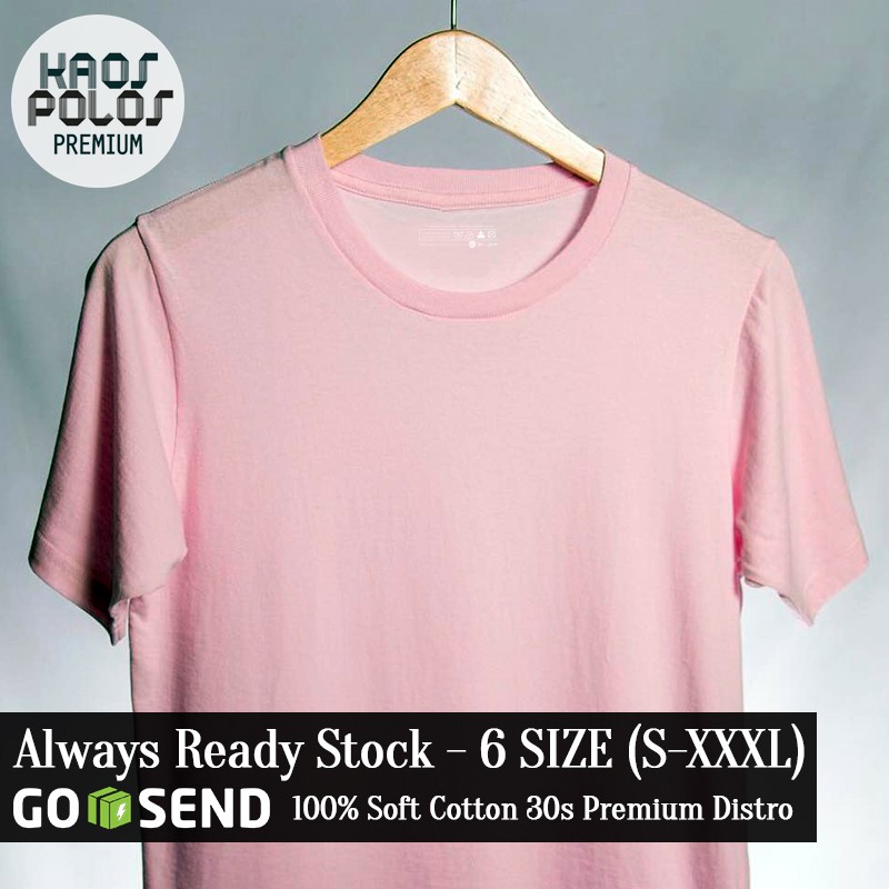 KPP Kaos  Polos  Premium Pink Soft Cotton  Combed  30s  Pink 