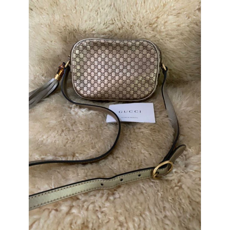 tas Gucci bronze disco asli