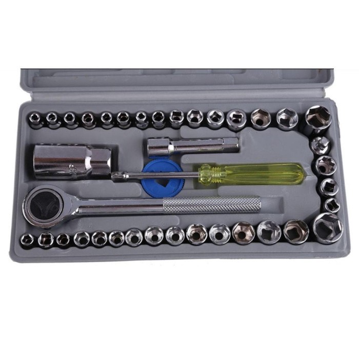 Kunci Pas Torsi Multipurpose Combination Socket Wrench Set 40 Pcs