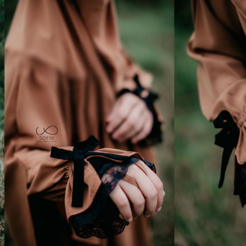 RAINISSA SERIES by SOFNI Gamis Set Khimar Busui Wudhu Friendly Abaya Two Tone Khimar Non Pad