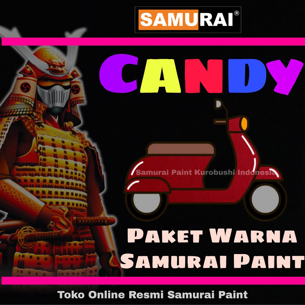 PAKET WARNA CANDY Samuraipaint Cat Semprot Aerosol ( Red Blue Yellow Pink Purple Green Orange )