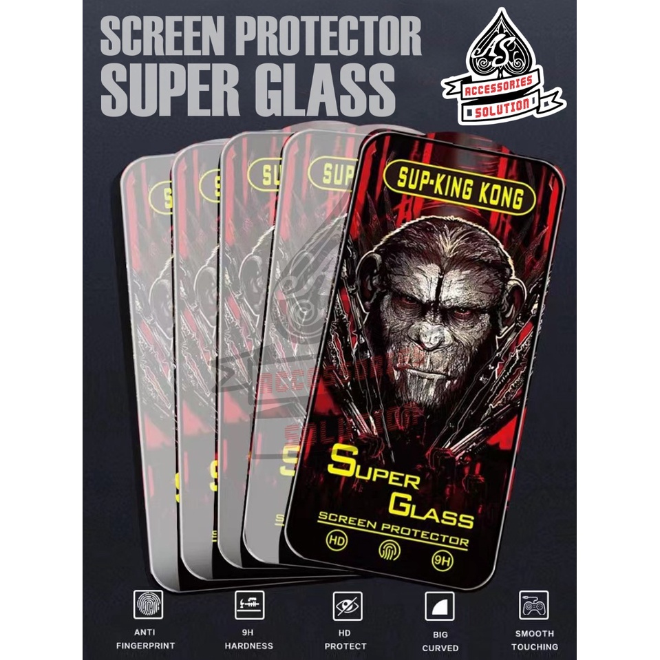 TEMPERED GLASS SUP King Kong SUPER GLASS KHUSUS IPHONE X XR XS MAX 11 12 13 14 PRO MAX 12 13 MINI 14 PRO 14 PLUS