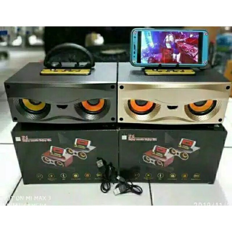 SPEAKER BLUETOOTH FREE MIC FLECO F4 BT RADIO FM/SALON AKTIF PORTABLE SUPER BASS USB  MP3 MOTIF KAYU