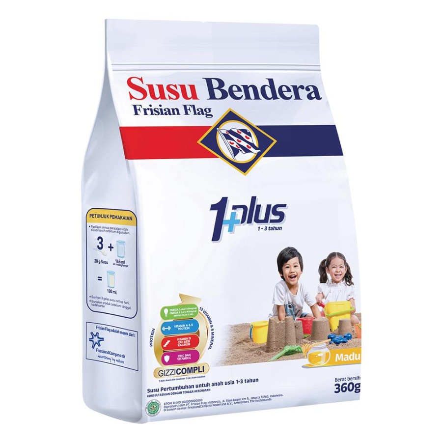 

Bendera 1+ Pouch 360g Madu/Susu Bubuk/Susu Formula