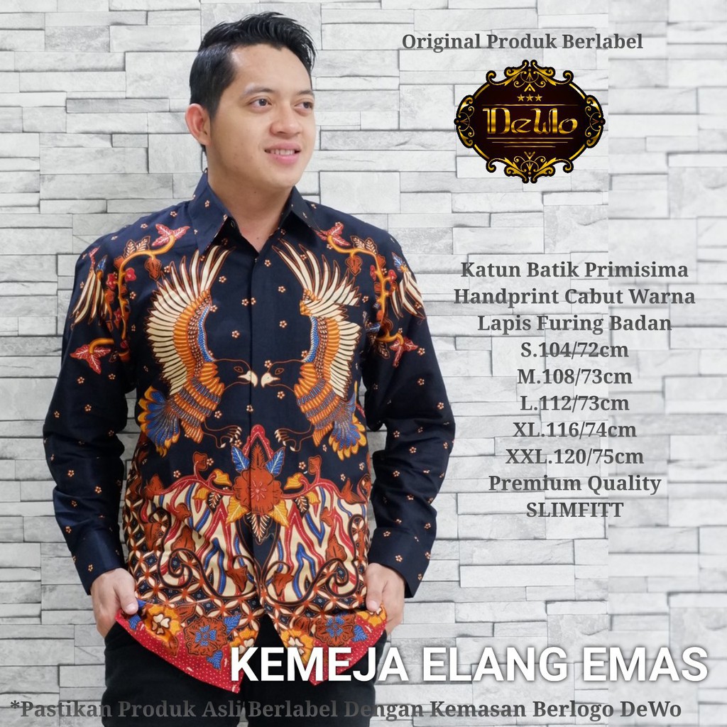 ELANG EMAS / BATIK PRIA LENGAN PANJANG / by DEWO BATIK / 10.3