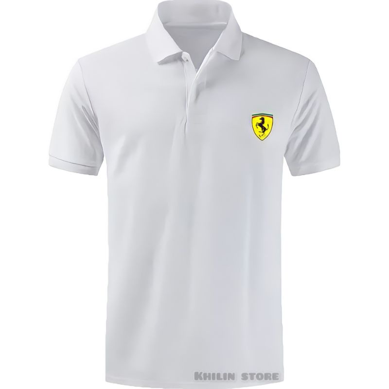 Kaos pria Kerah Kaos POLO FERRARI baju pria kerah lengan pendek FERRARI kaos Kerah distro