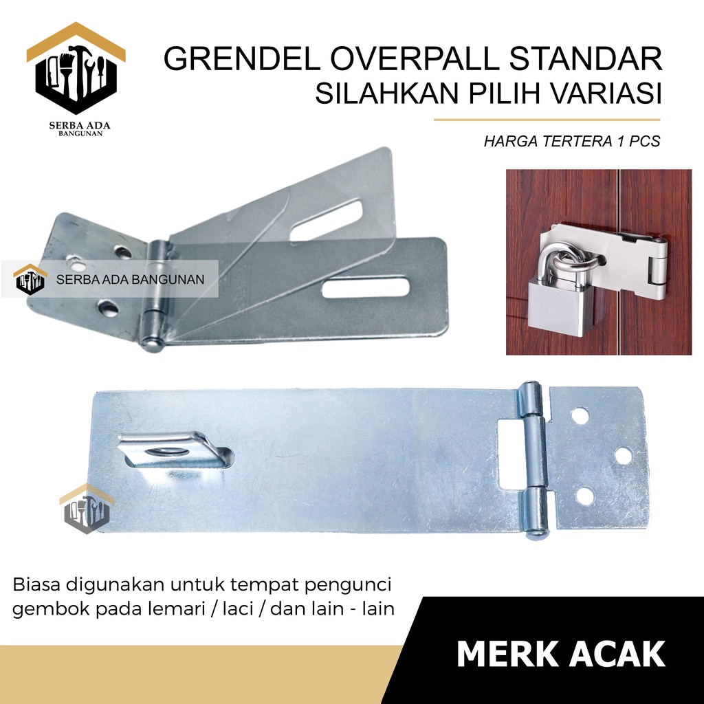 Overpal plat tempat gembok 2,5&quot; inch | 3&quot; inch | 4&quot; inch putih murah / overval