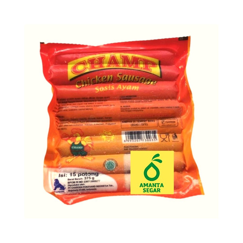 

Amanta Segar Bogor | Champ Sosis Ayam Chicken Sausage 375 gram isi 15pcs Amanta Frozen