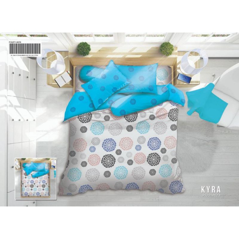 bedcover set merk my love motif kyra ukuran 180 BARU