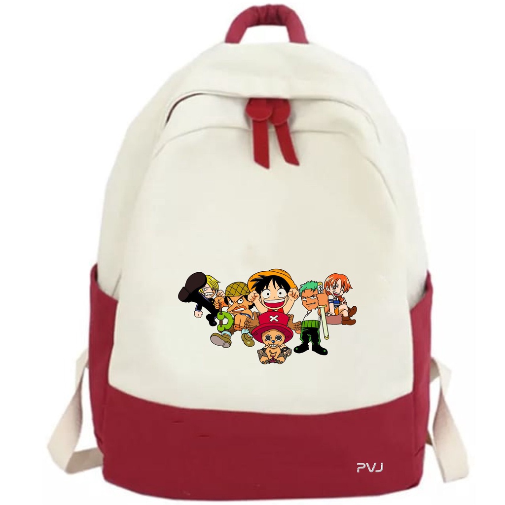 PVJ Tas One Piece Monkey Luffy Anime Ransel Anak Sekolah Backpack School